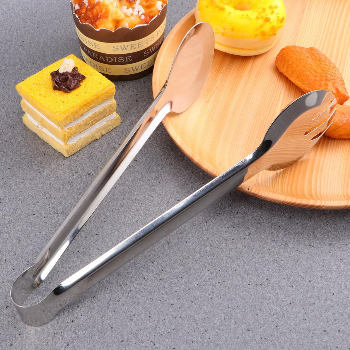 Bread Tongs Kitchen Serving Tongs Stainless Steel for Buffet