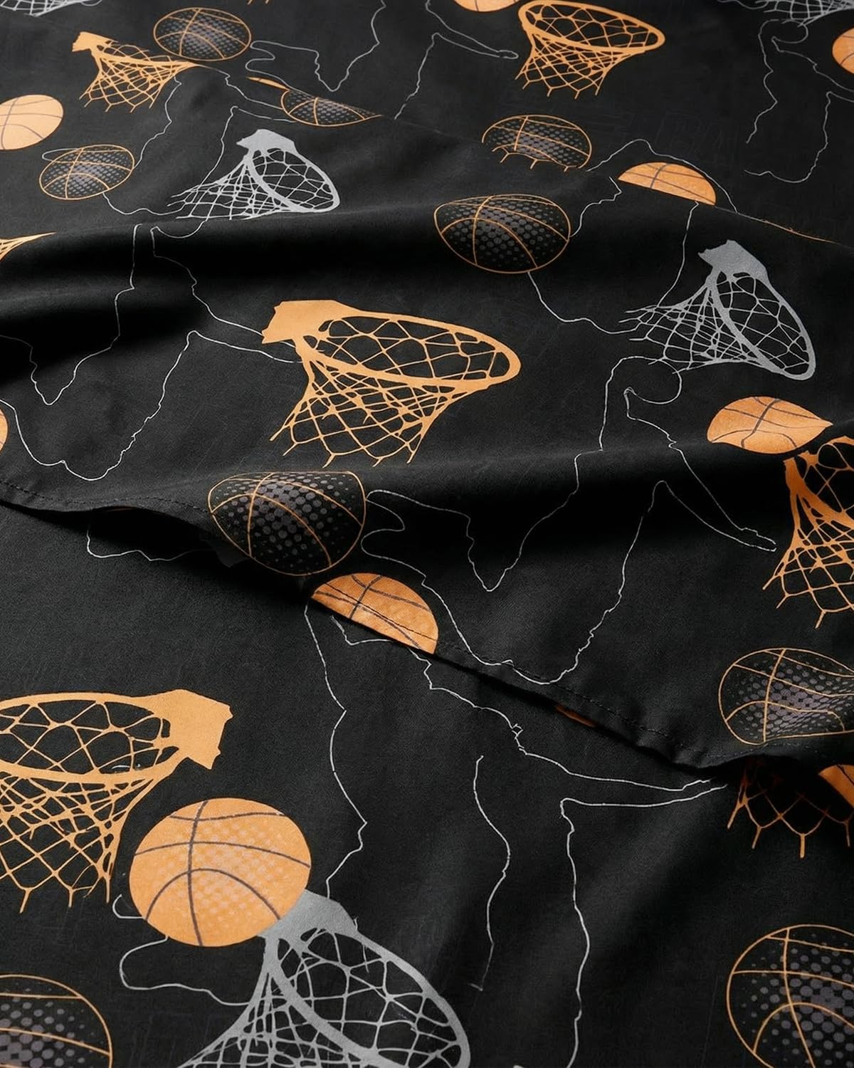 Kids Queen Halloween Hoops Bed Sheets - 4 Piece Halloween Hoops Sheet Set