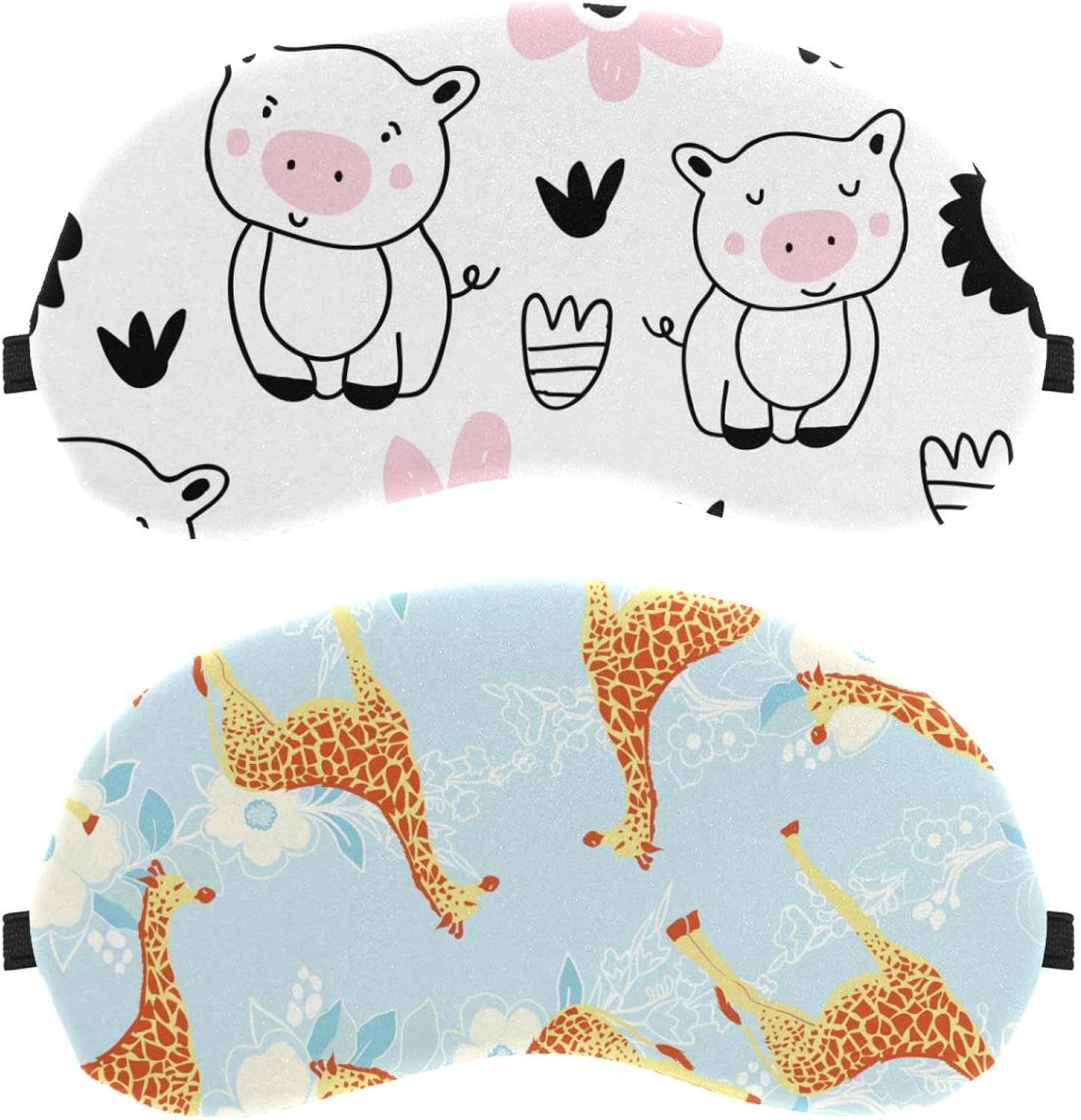 Confezione da 2 mascherine per dormire sul fianco, maschere per dormire, maschere per dormire, fiori di giraffa sono belle e morbide coperture per gli occhi per viaggi, pisolini, aereo, blocco della