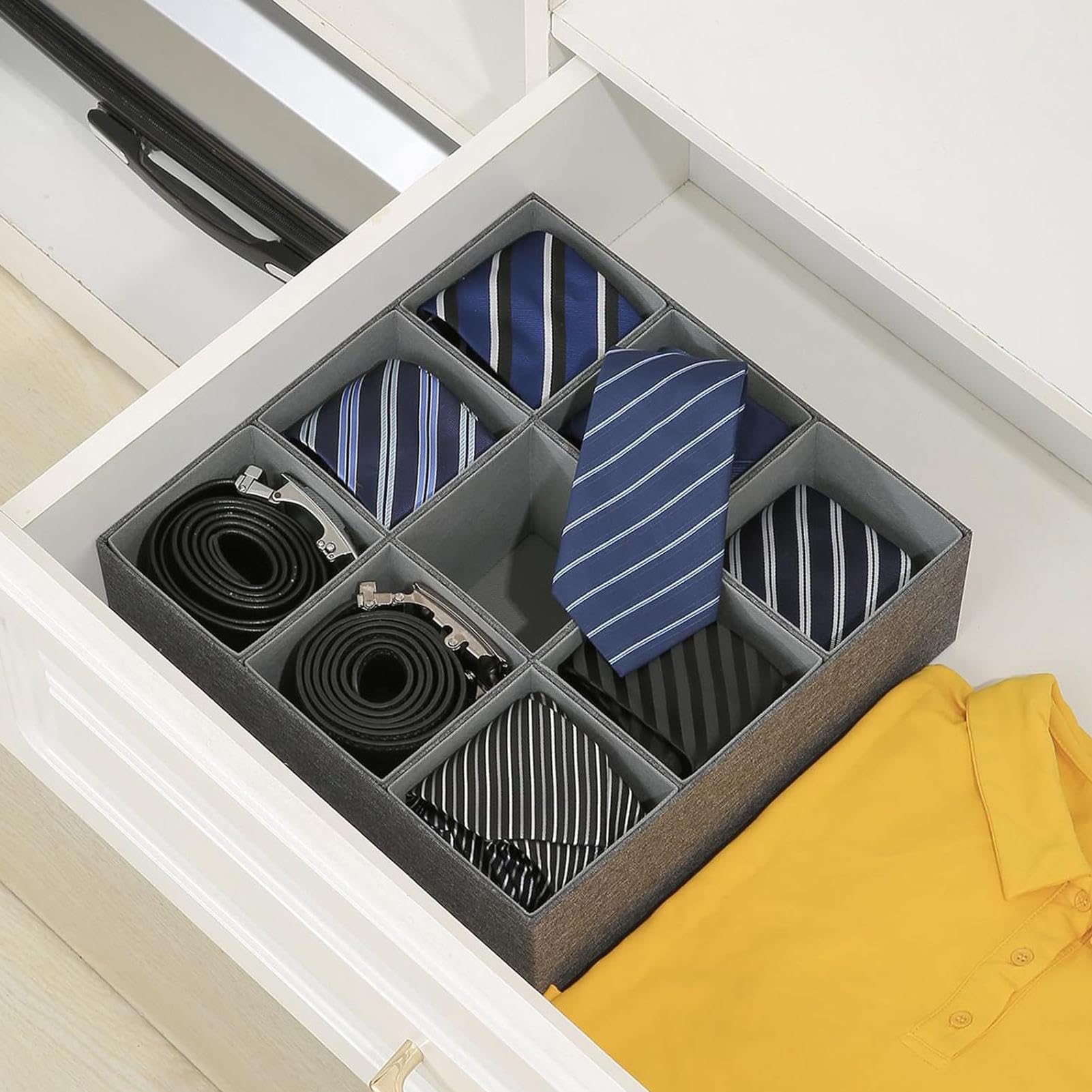 Organizer Da Cassetto Scatola in tessuto 9 scomparti per reggiseni, slip, | Organizer Biancheria Intima Abbigliamento, Sciarpa, Cintura, Bikini, Armadio, Cassettiera, Bagno, Dormitorio