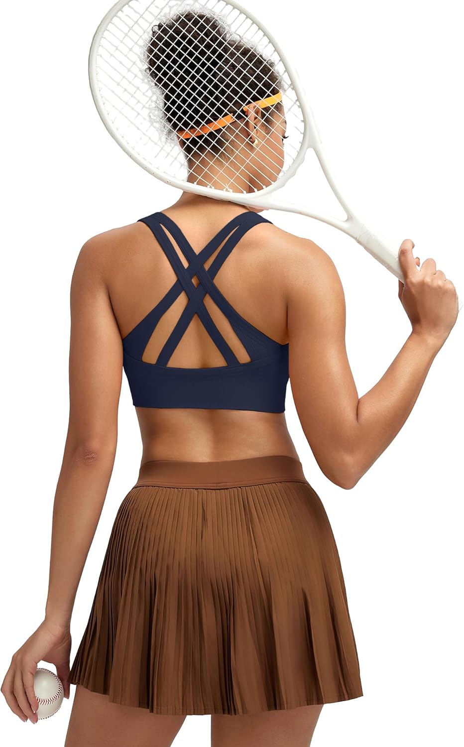 RUNNING GIRL Sports Bra for Women High Support, Criss-Cross Back Padded Strappy Sports Bras Yoga Bra with Removable Cups