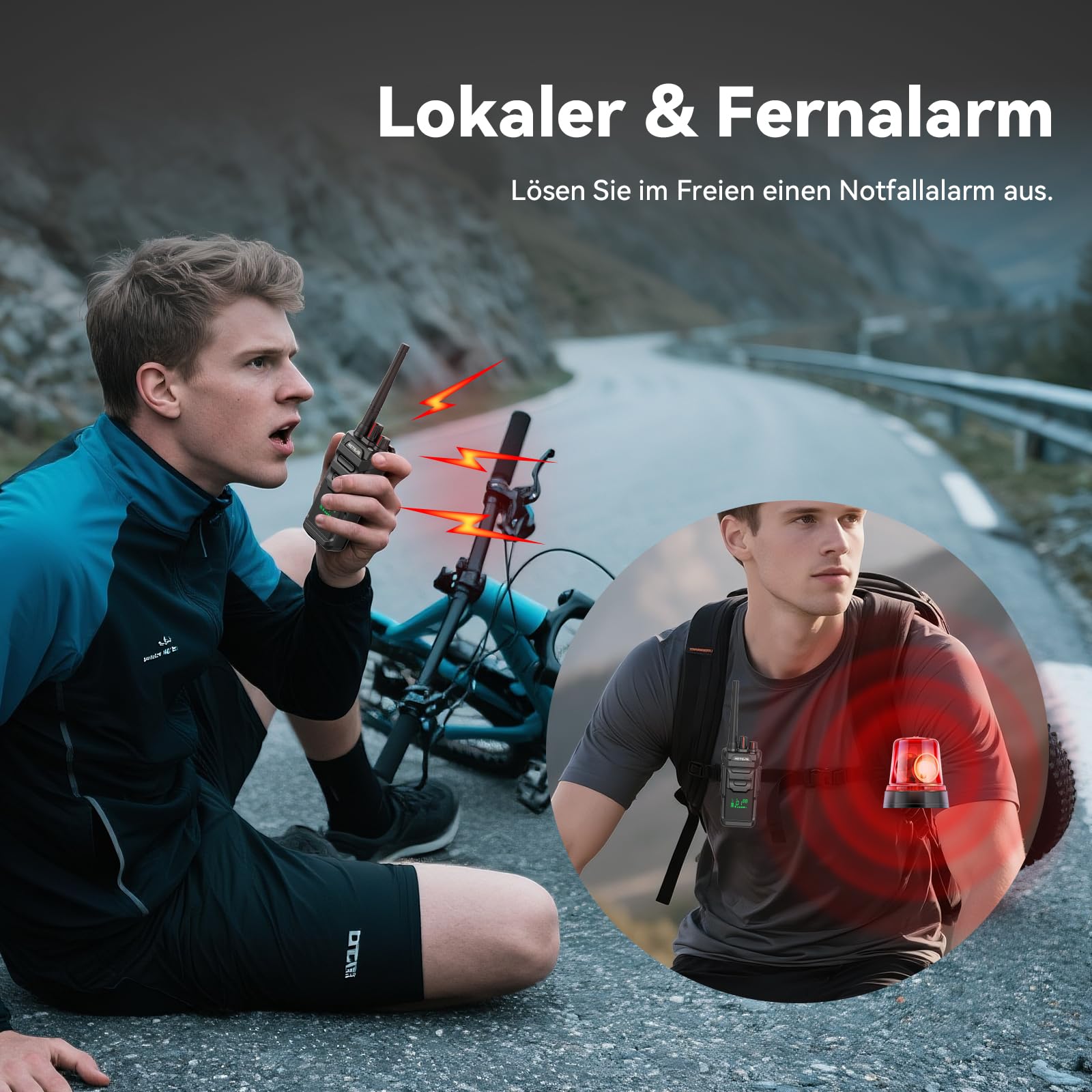 Retevis RT648H Funkgeräte IP67, 3-Fach Geschützt Funkgerät, Integriertes Display, Typ-C/Basisladung, 1500 mAh, Walkie Talkie mit Großer Reichweite für Logistik, Lager (2er-Pack)