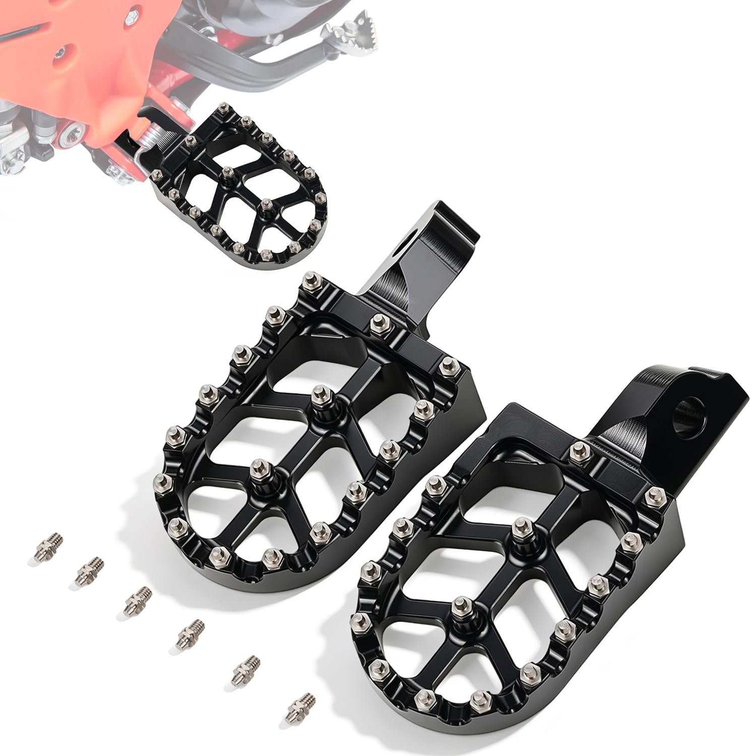 Motorrad Fußrasten für Beta 50, Motocross Fußrasten CNC Aluminum für Beta 50 RR RR 50 RR50 50RR Beta 50CC Enduro Pit Beta 50 RR 50 RR50 50RR 50 RR Enduro Bike Motocross Schwarz