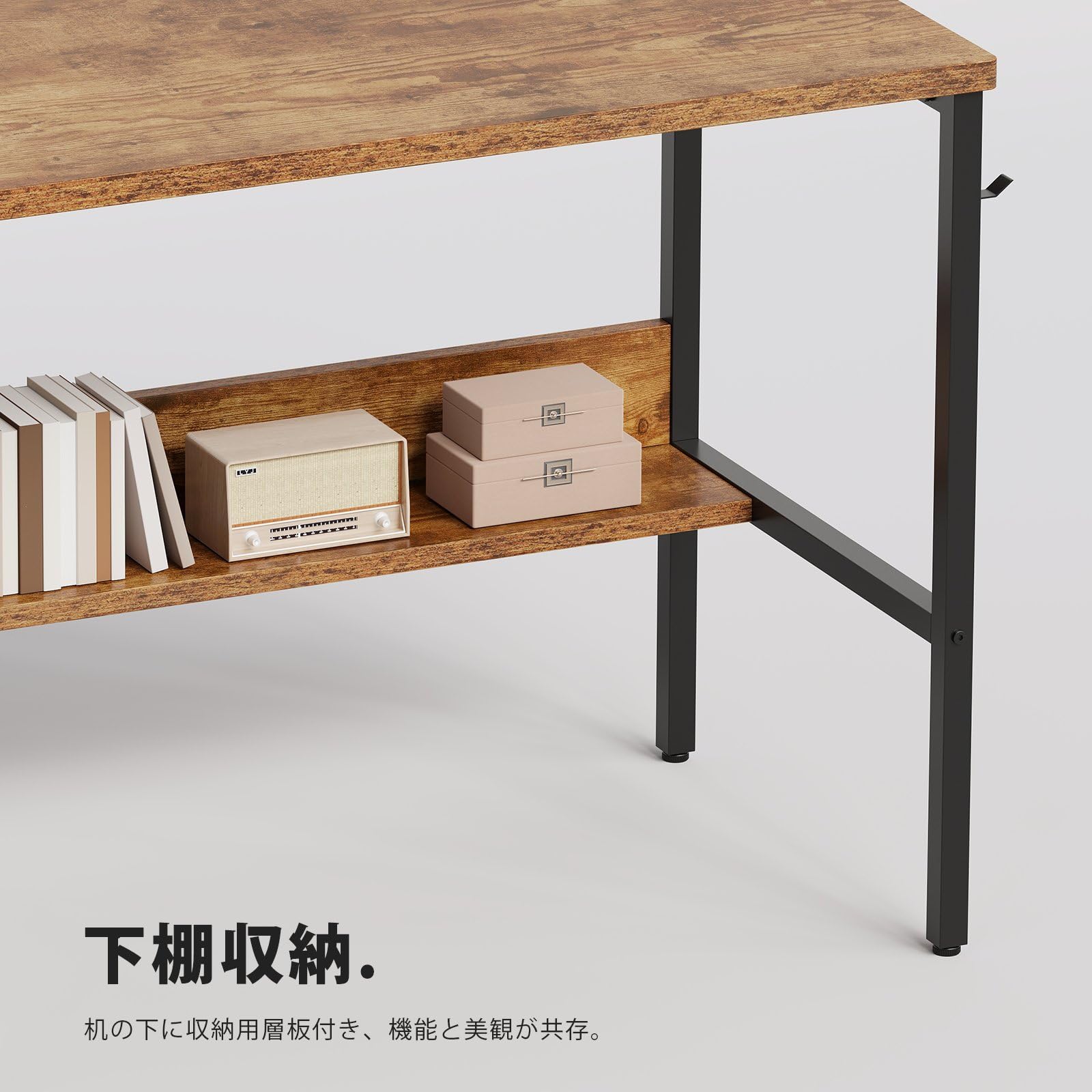 Amazon | YeTom 机 pcデスク ラック付きデスク パソコンデスク つくえ