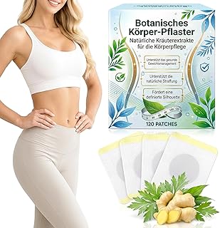 Botanisches Abnehmpflaster (120 Stück), Natürliche Patches zur Unterstützung des Hautstoffwechsels an Bauch & Beinen, diskrete Anwendung für Damen & Herren
