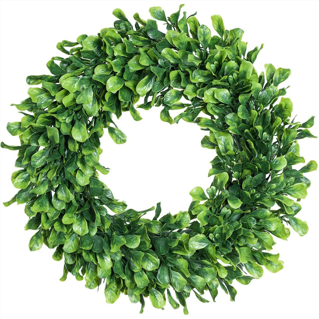 Couronne de buis de 15 pouces en feuilles vertes artificielles pour mariage