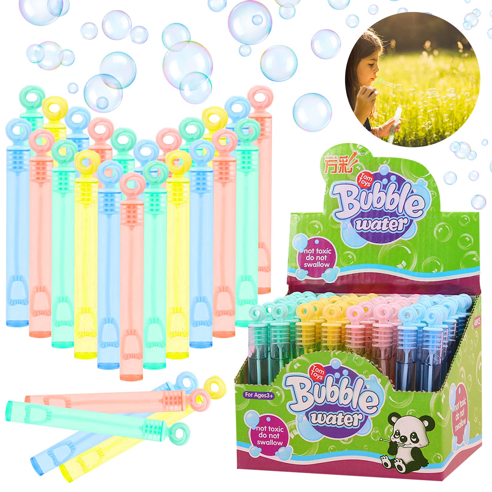 48 Tubes à Bulles De Savon Avec Motifs Étoilés - Jouet Enfant Pour Fêtes, Anniversaires, Mariages