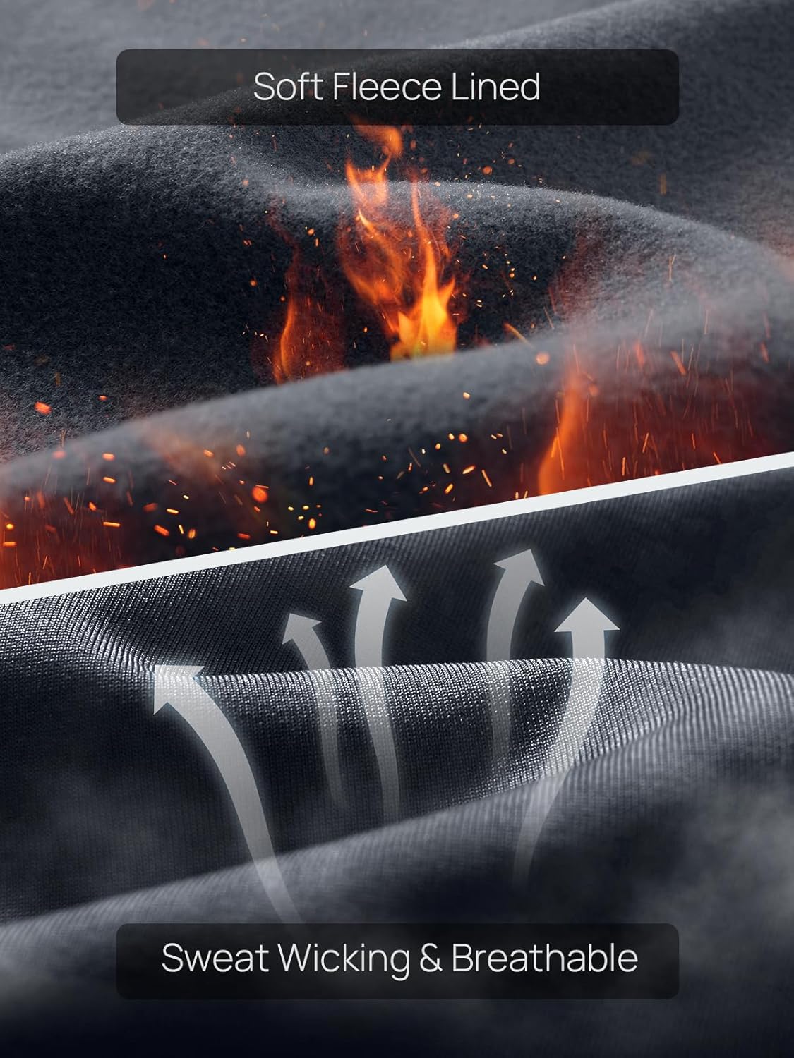 NORTHYARD Thermal Underwear for Men Long Johns Fleece Lined Base Layer Set for Winter Top Bottom with Pockets - Image 3