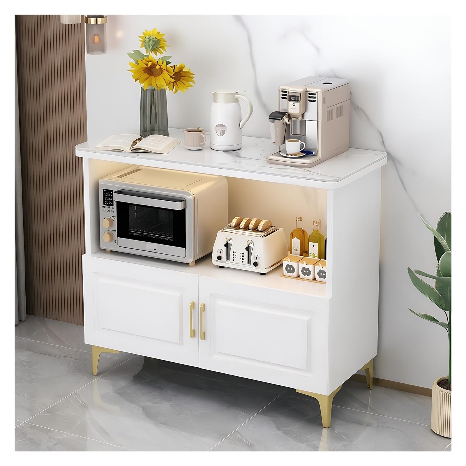 Carrello da cucina Credenza Cucina Isola Bianca Credenza Buffet Credenza Freestanding(S)