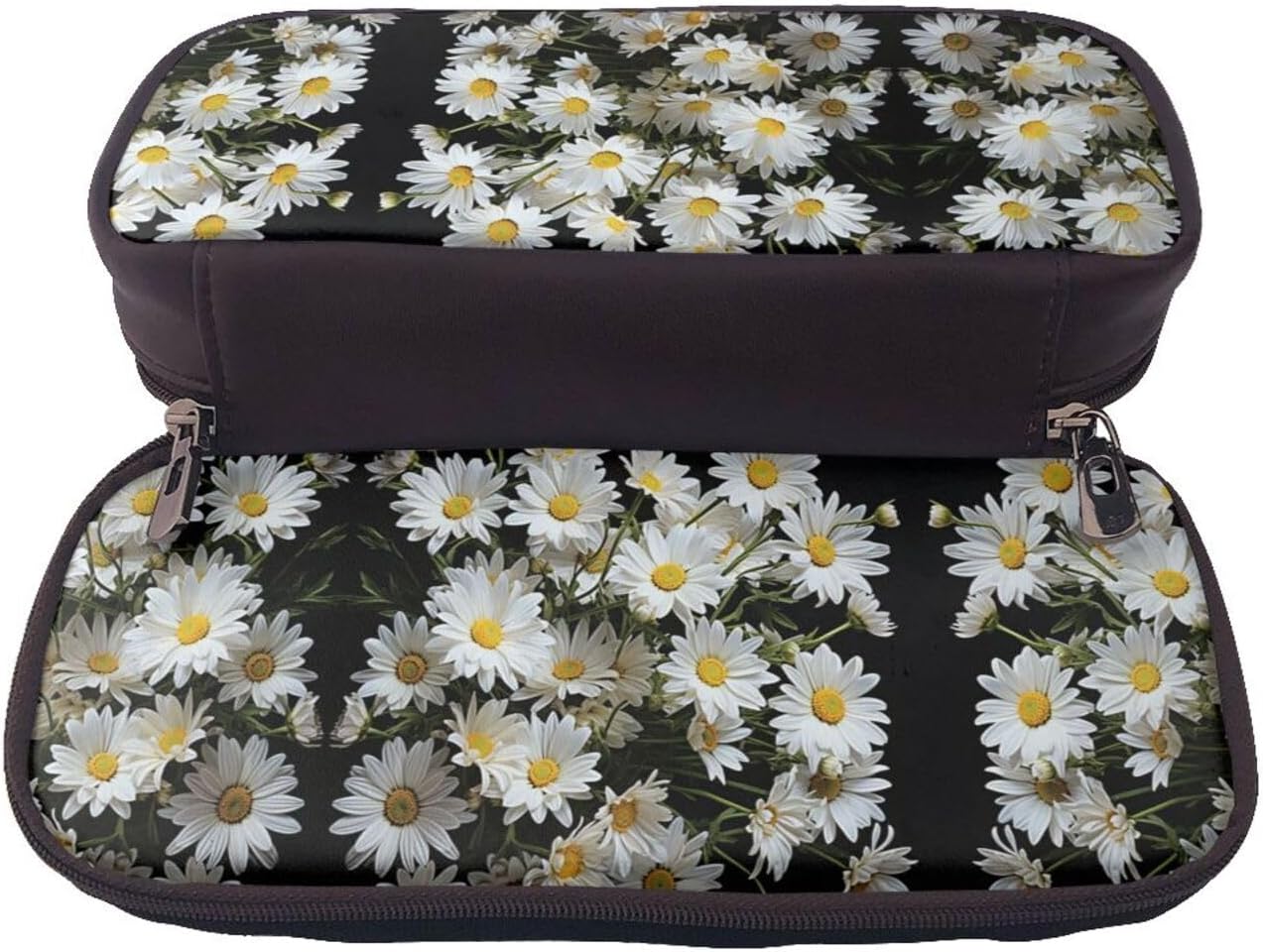 Makeup Bags Pencil Case Box for Men Women Work OfficePencil Case Large Capacity Pencil Pouch Aesthetic Pen Bag Office Stationery Organizer Leather Pen Holder Beauty Daisy image 4