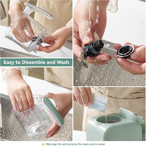 Miniatura 8 de Chefhandy Máquina de alimentos para bebés con cesta de vapor de acero inoxidable, procesador de alimentos para bebés 5 en 1, vaporizador y Verde