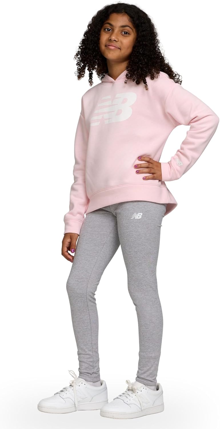 New Balance Girls Athletic 2 Piece – Pullover Hoodie & Fleece-Lined Leggings Sweatsuit Set, Soft Performance Activewear - Image 2