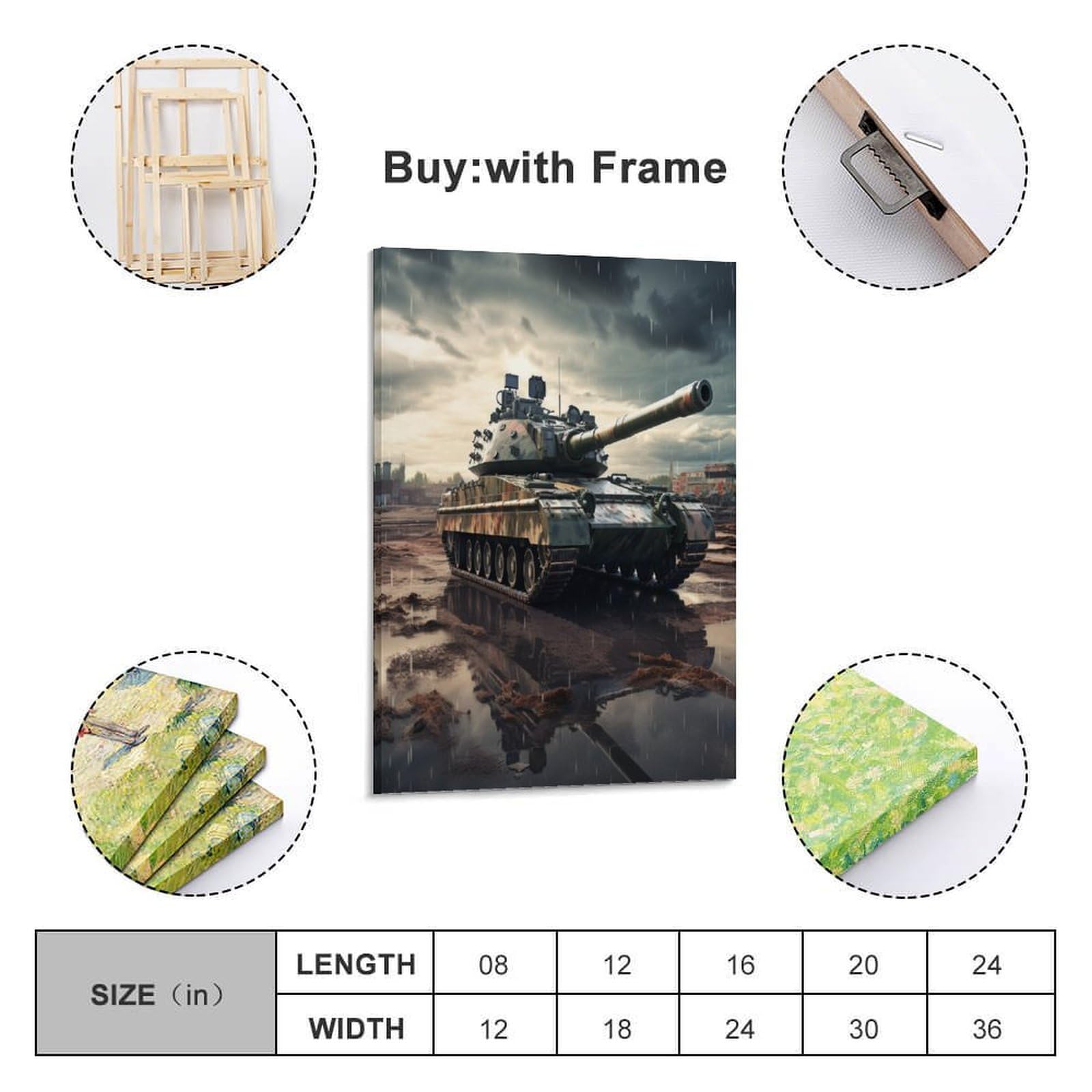 NAHCBIOT Tanque Lienzo Impreso En – Arte De Pared – Cartel de juego Arte Motivacional Moderno Para Decoración Del Hogar – Decoración Para Oficina 24x36inch(60x90cm)