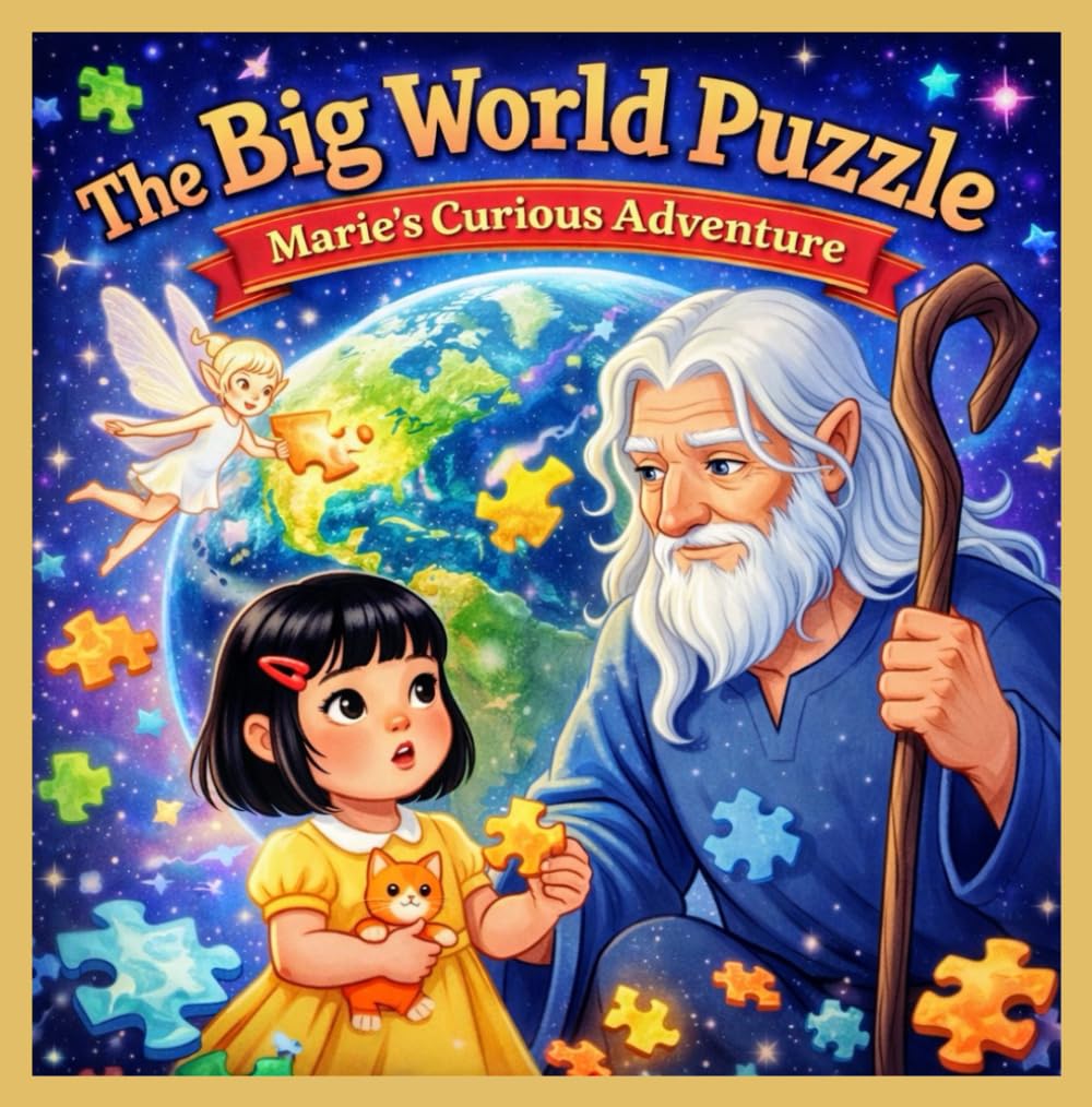 The Big World Puzzle: Marie’s Curious Adventure: A Colorful Picture Book About Curiosity, Shapes, and Wonder for Ages 3–5