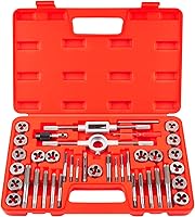 GudeKeen 40PCS Metric Tap and Die Set M3-M12 - Durable Threading Kit with Wrenches, Gauge & Case for DIY Pros