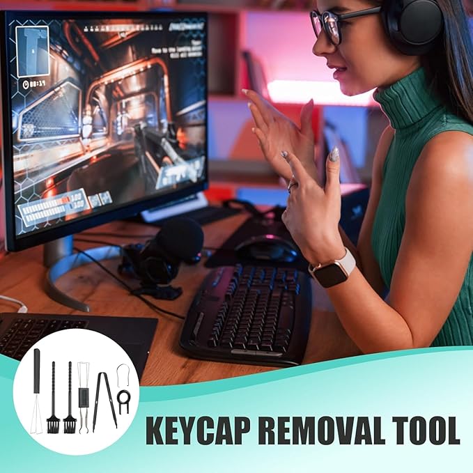 Kit de limpieza para teclado de 8 piezas con extractores y cepillos miniatura 7