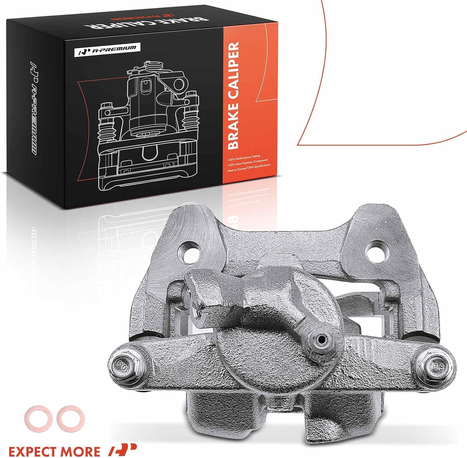 A-Premium Disc Brake Caliper Assembly with Bracket Compatible with Select Land Rover Models - LR3 2005 2006 2007 2008 2009, V6 4.0L, Sport Utility - Rear Right Passenger Side