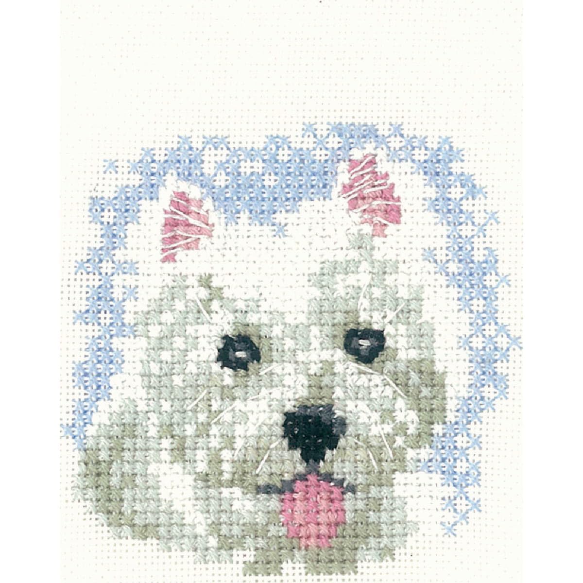 Heritage LFWP1031-A 7x7cm Aida Westie Puppy (A) Counted Cross Stitch Kit