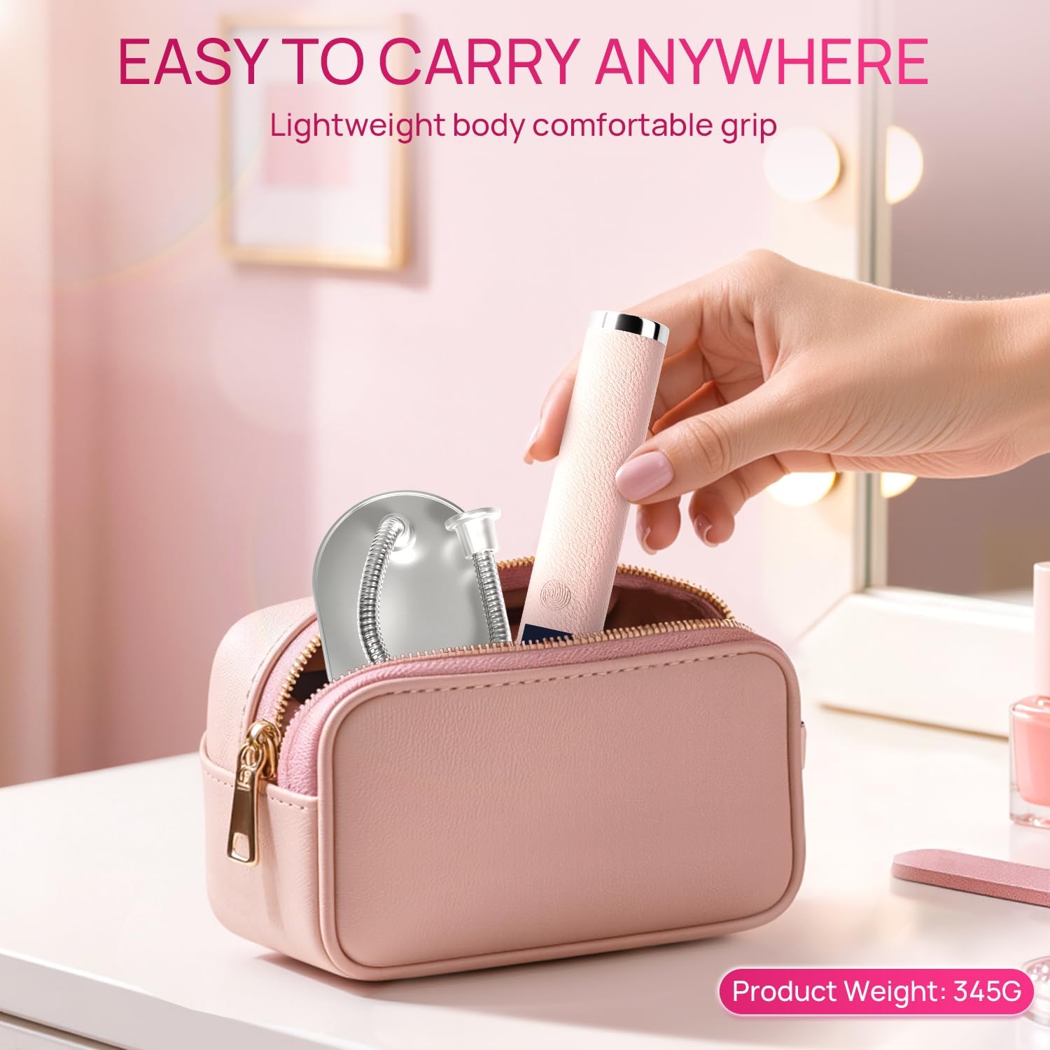 Krofaue Handheld UV Nail Lamp with Auto-Sensor, Rechargeable Flash Cure Lamp with 2 Timers & LCD Display, Nail Dryer for Salon Home Manicure Nail Tips Art