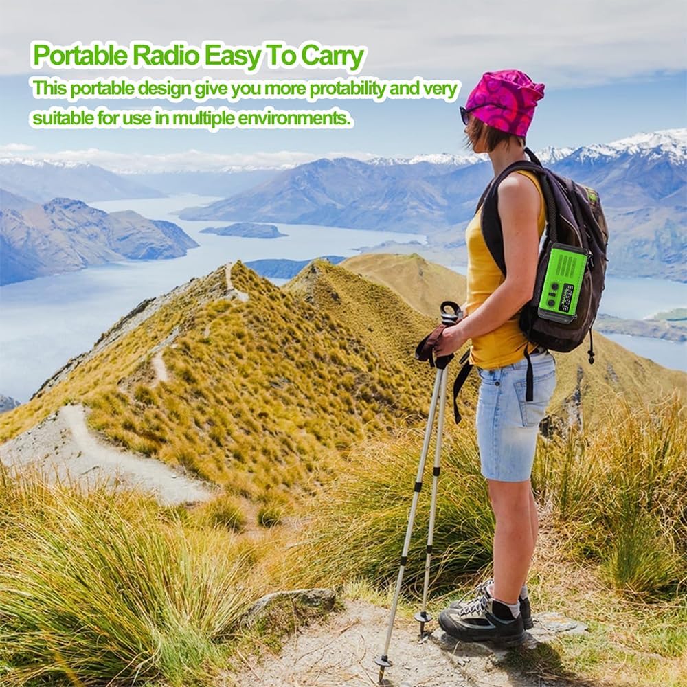 20000mAh 74000mWh Emergency Crank Radio, NOAA Weather Radio AM FM Hand Crank Solar Flashlight, Battery Operated Cell Phone Charger, USB Charging, Reading Lamp, SOS & Compass for Emergencies