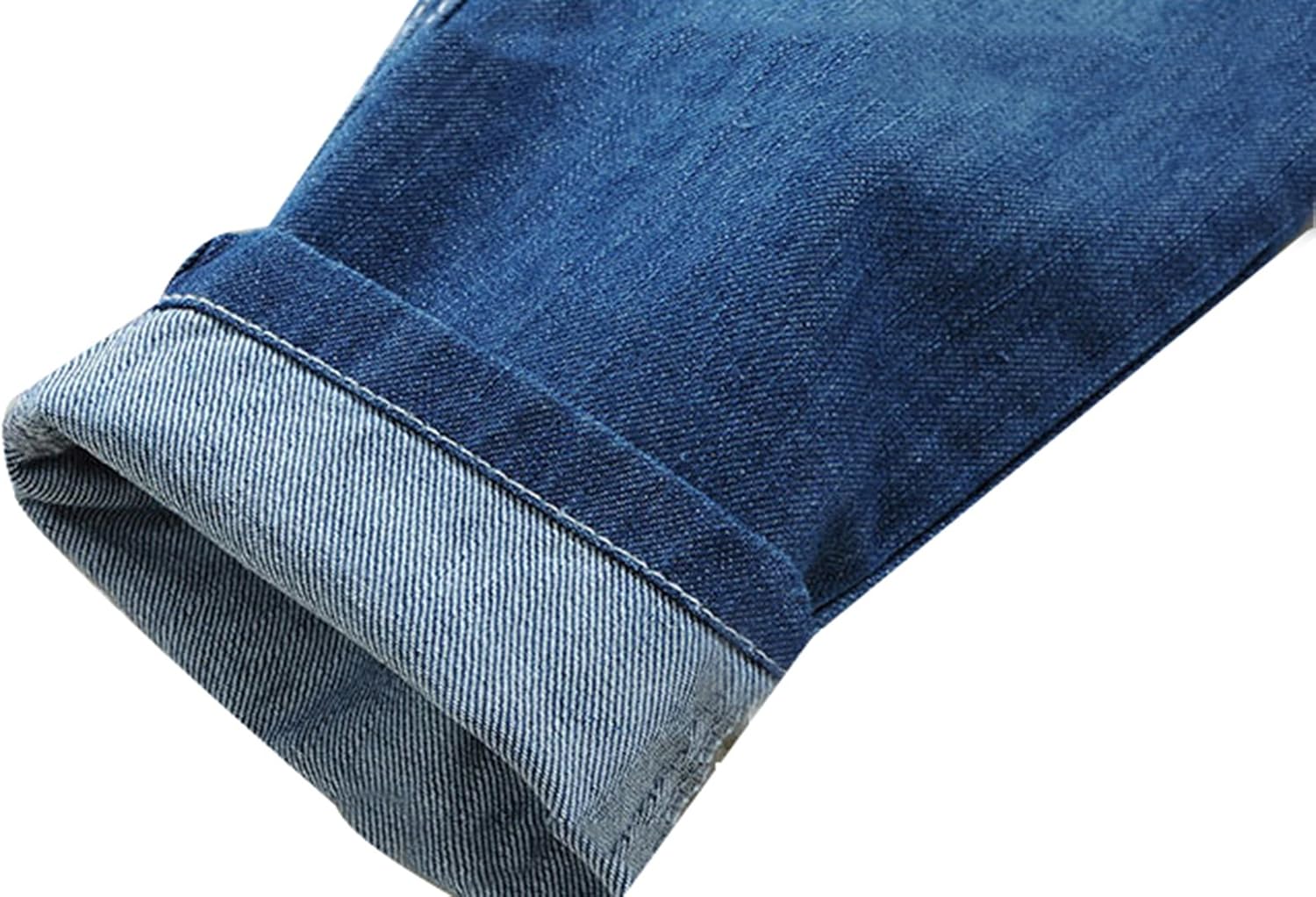 Toddler Kid Boy Elastic Mid Waist Washed Full Length Straight Pants Denim Jeans
