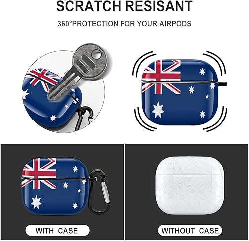 Miniatura 10 de Funda protectora para auriculares Bluetooth de cuerpo completo con bandera de Guatemala para AirPods 3, funda para auriculares con llavero