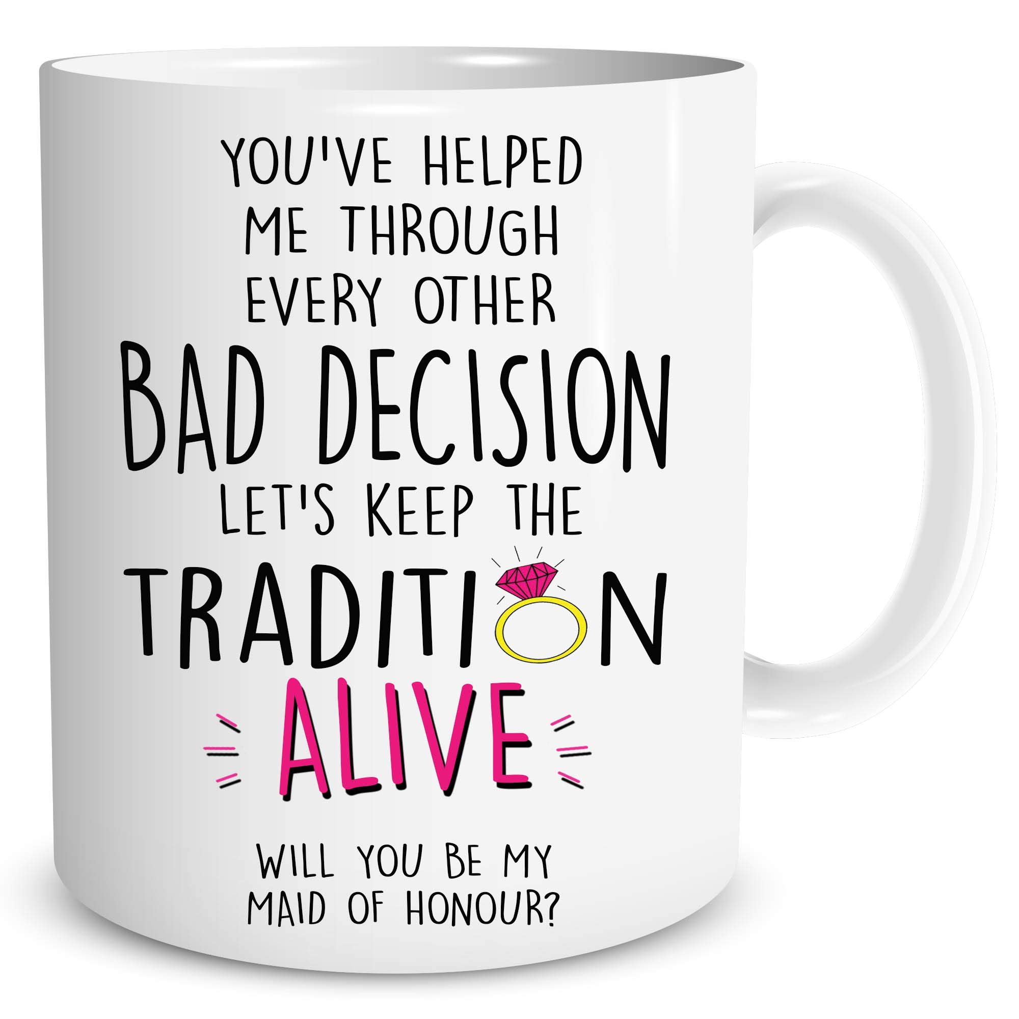 Peachy Antics White Bridesmaid Proposal Gift Bridesmaid Gift Be My Maid Of Honour Will You Be My Maid Of Honour Mugs Surprise Best Friend Gift Bridal Party Wsdmug1283