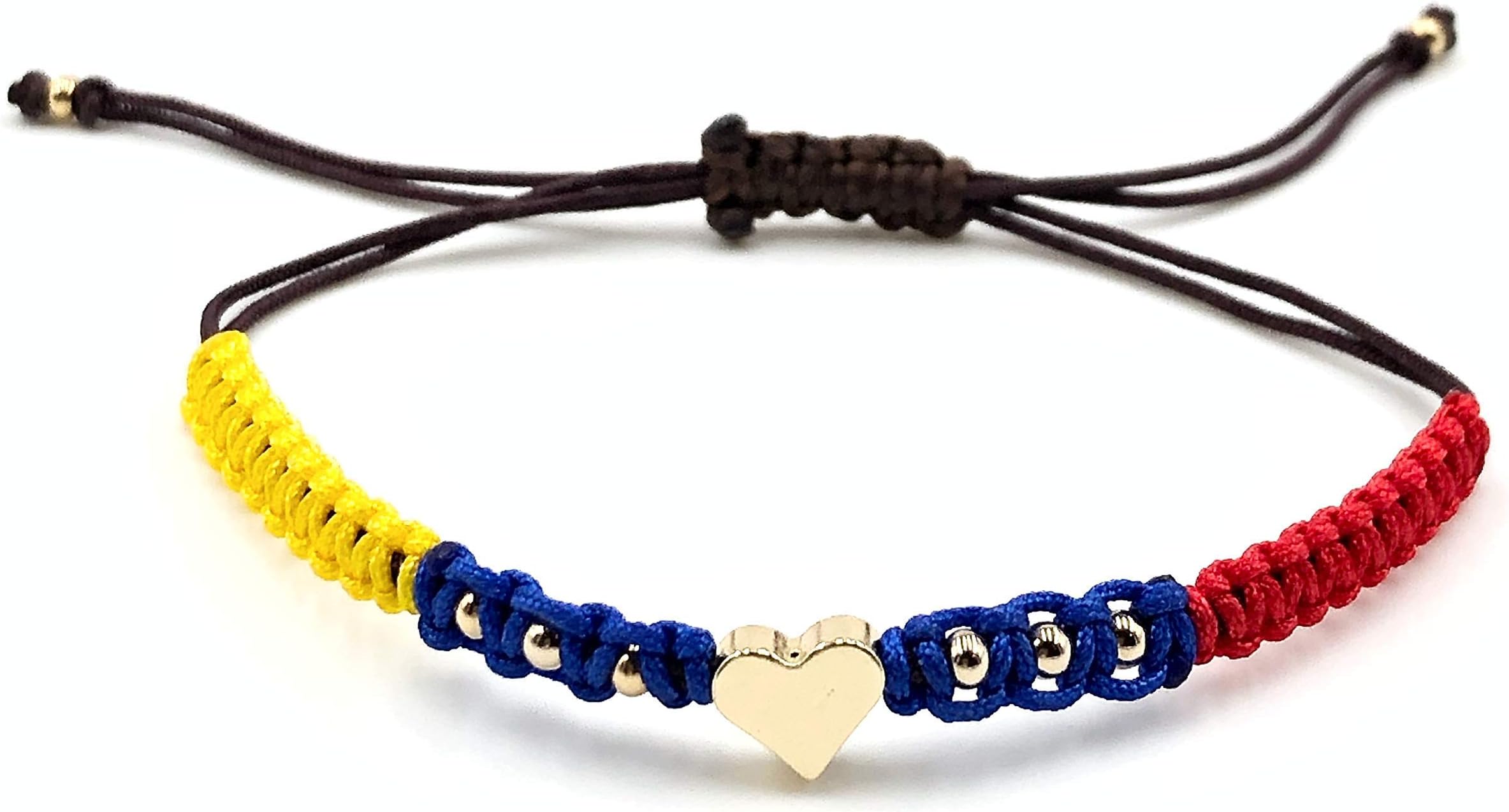 Venezuelan Pride Adjustable Hand-Woven Bracelet in National Flag Colors for Women