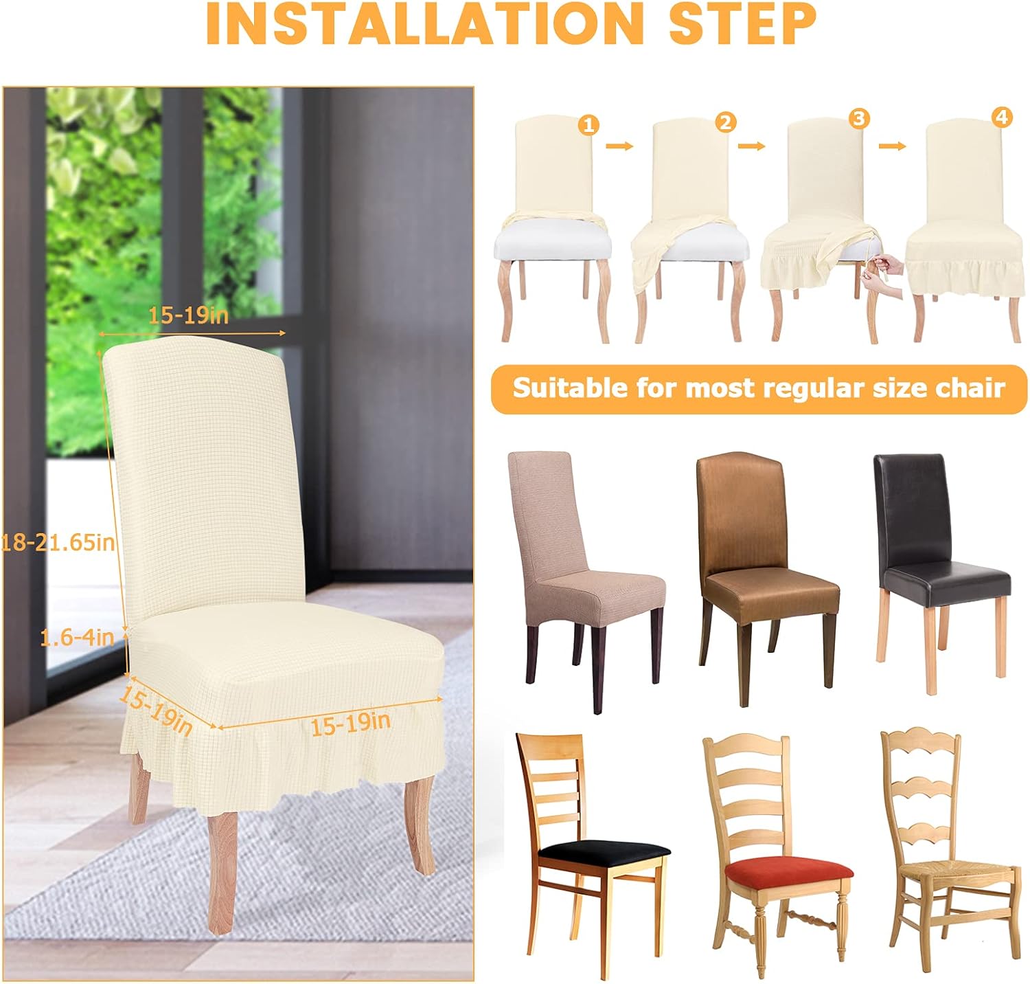 Buy Necolorlife Chair Covers For Dining Room Set Of 4