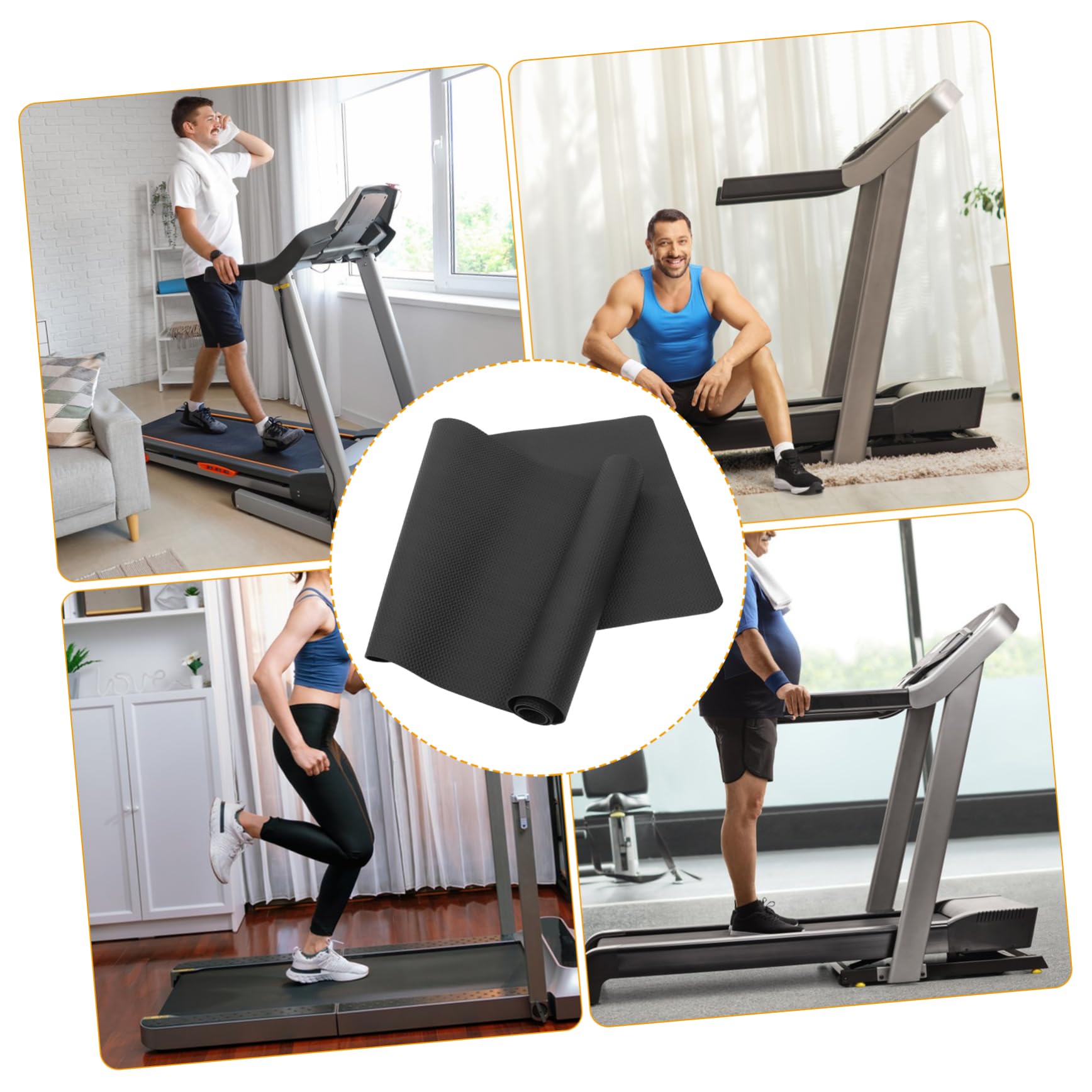 BESPORTBLE Alfombrilla Nbr para Cinta de Correr y Equipo de Ejercicio | Negro, Superficie Estable y Amortiguación, Protección de Suelos y Aparatos, Uso en Entrenamiento y Oficina