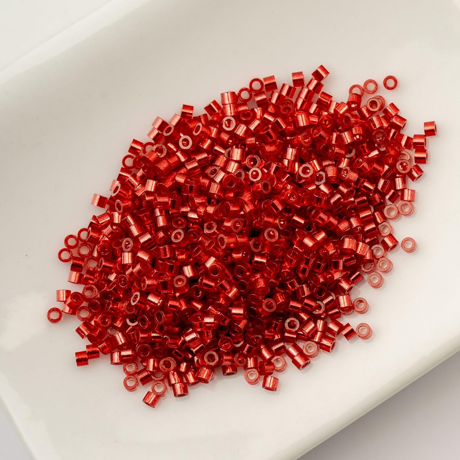 John Bead 25g Cylin Beads Red Silver Lined 11/0 Glass Cylindrical Seed Beads for Jewelry Bracelets Necklaces Earrings Making Embroidery Home Decor - Image 2
