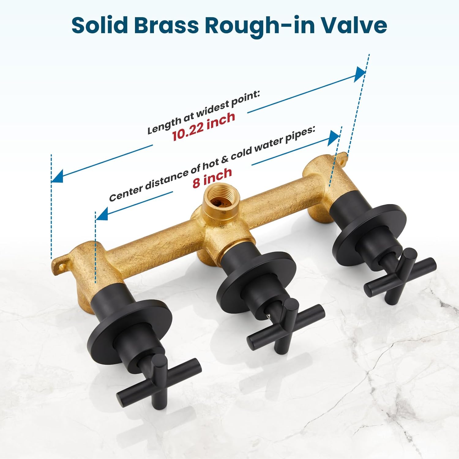 gotonovo 3 Handle Tub Shower Faucet Set, Tub and Shower Faucet Combo,Bathtub Faucet Set with 6 Settings Shower Head and Waterfall Tub Spout, Tub and Shower Trim Kit, Tub Shower Fixture Matte Black