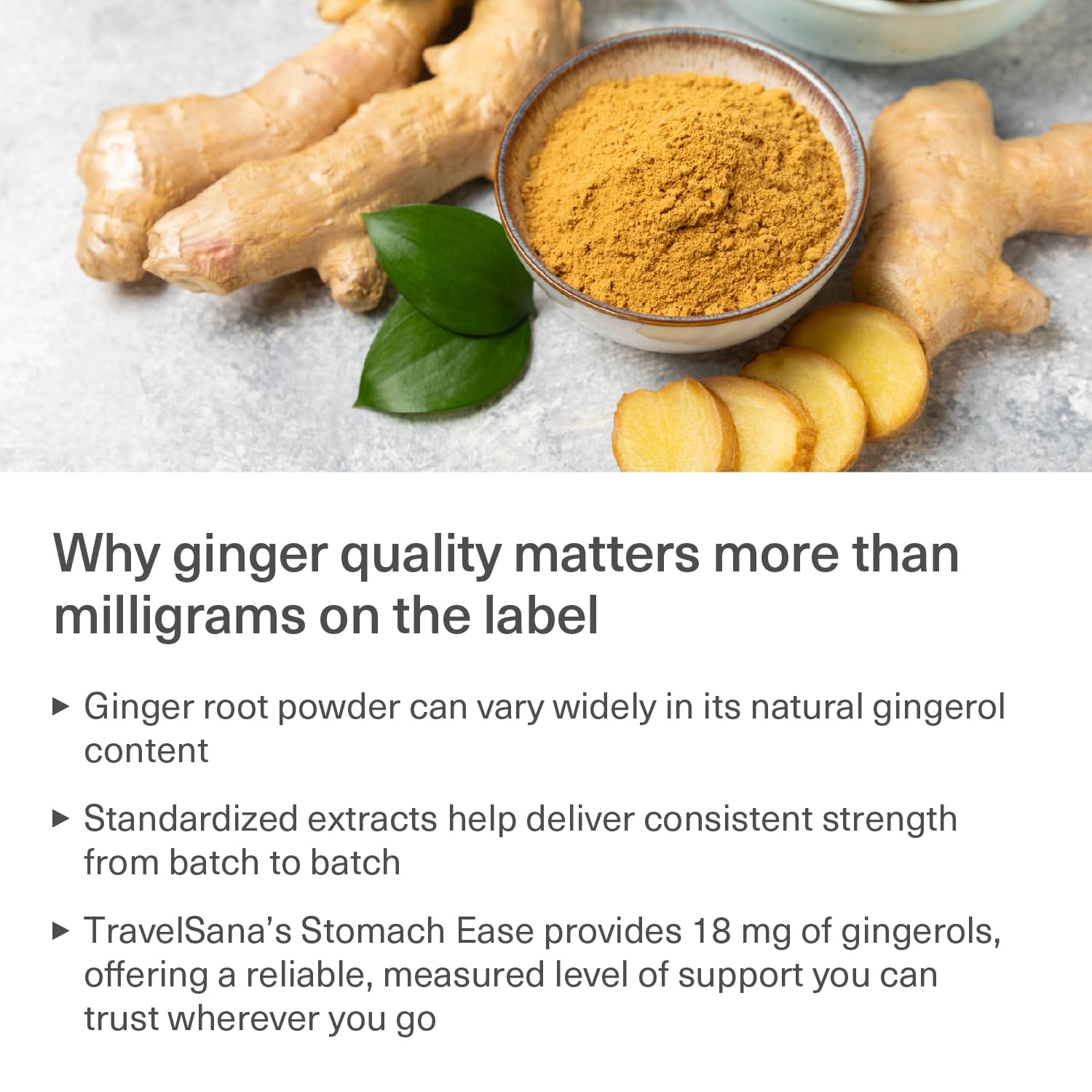 USDA Organic Ginger Supplement | Supports Motion-Related Nausea* | 18mg Gingerols per Capsule | 200mg of Ginger Root Extract (10:1) | Travel Essentials for Stomach Comfort | 30 Veg Caps — Amazon image 6