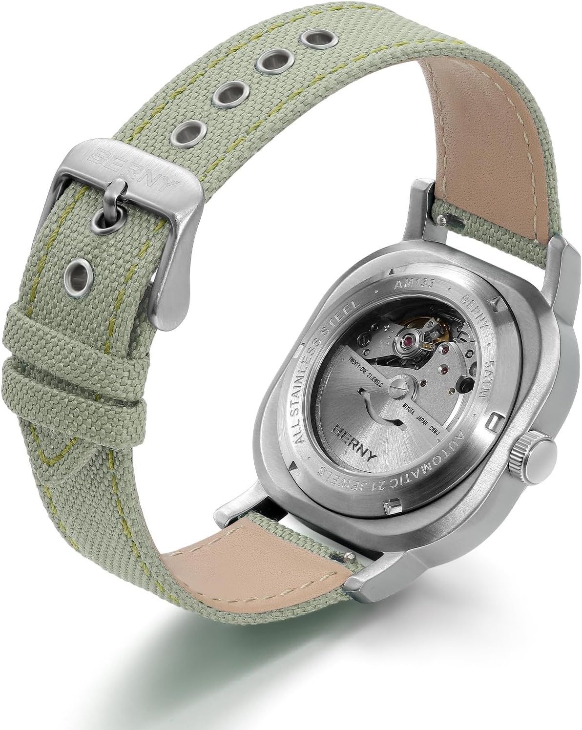 BERNY Automatic Watch for Women Waterproof Women's Wristwatch Super Luminous Mechanical Women Watch Female Analog Watches Stainless Steel Case Sapphire Crystal Date Calendar Fashion Birthday Present