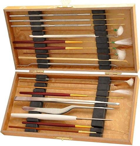 Miniatura 2 de Juego de limpieza multifunción para la eliminación de cera de oído, kit de herramientas de belleza (19 piezas por juego con caja de madera)