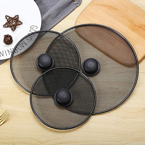 Miniatura 5 de Luxshiny Pantalla de salpicaduras de acero inoxidable para sartén de malla de 11.4 in, cubierta de tapa de olla de cocina, protector contra