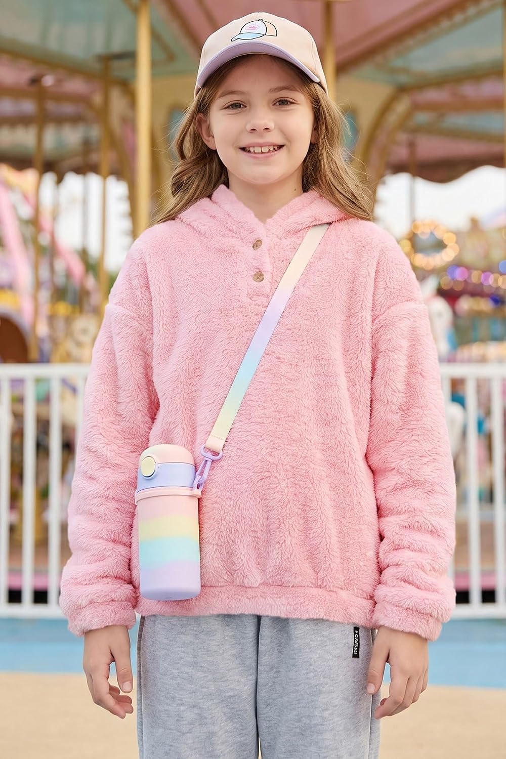 ZDC Kids Girls Fuzzy Sherpa Hoodies Sweatshirt 4-15 Years