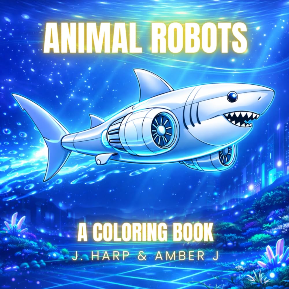 Animal Robots Coloring Book for Kids Ages 4–8: Futuristic Robot Animals in Fun Sci-Fi Worlds (Coloring Adventures for Kids)