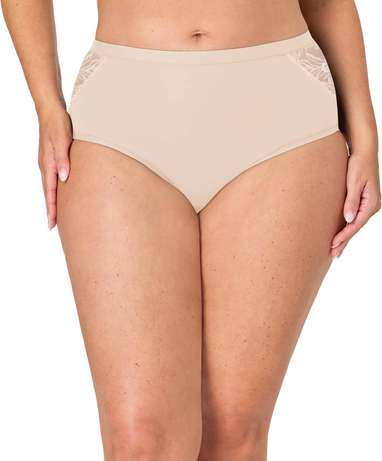 Bali womens Underwear Brief Pack, 5-pack, Cotton Lace Moisture-wicking Underwear for Women, Brief Panties