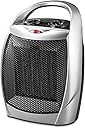 Kismile Small Electric Space Heater,Portable Ceramic Space Heater Fan for Office with Adjustable Thermostat and Overheat Protection ETL Listed for Kitchen, 750W/1500W(Silver)