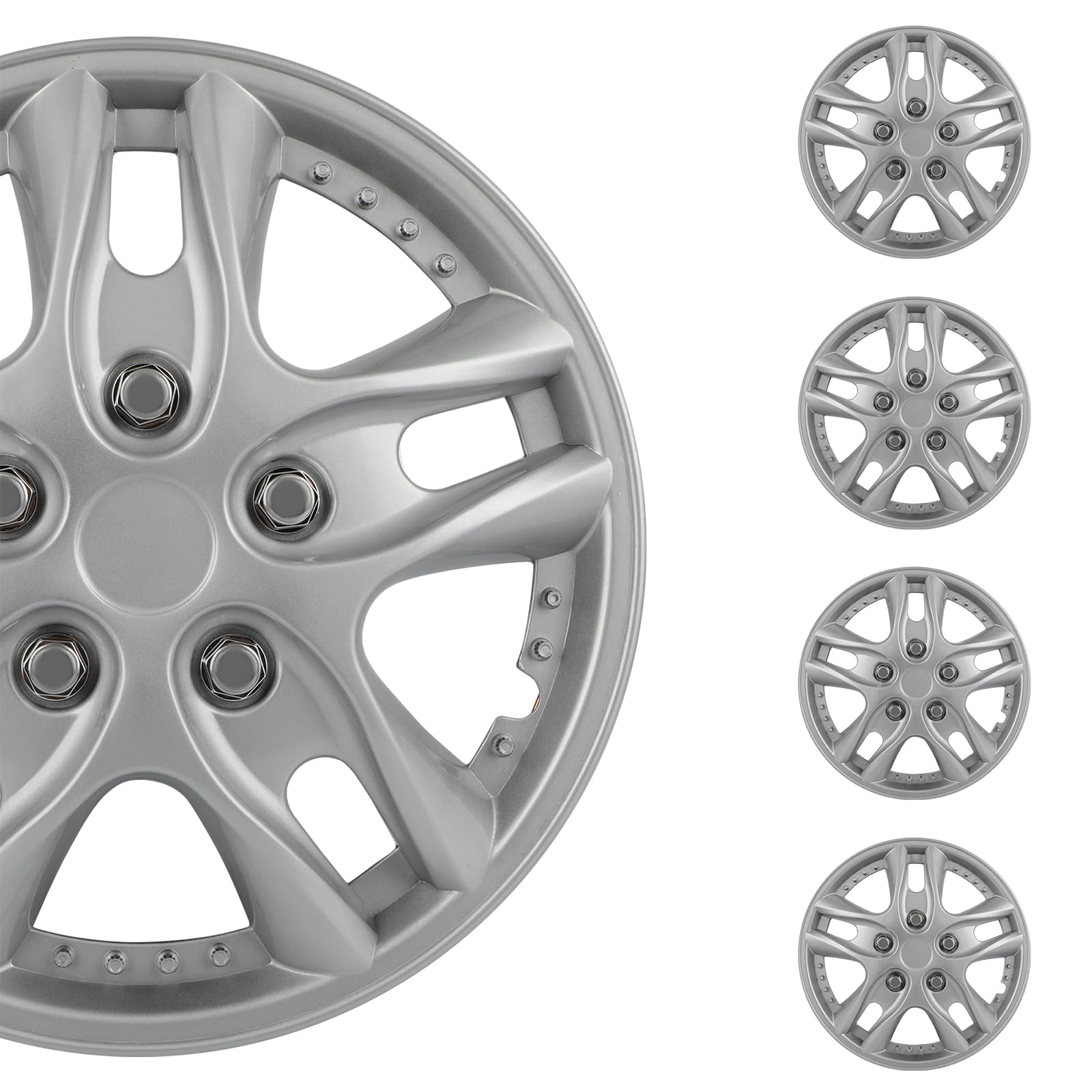 Amazon.com: SCITOO 4pcs Set of 12-Inch Silver Hubcaps can be