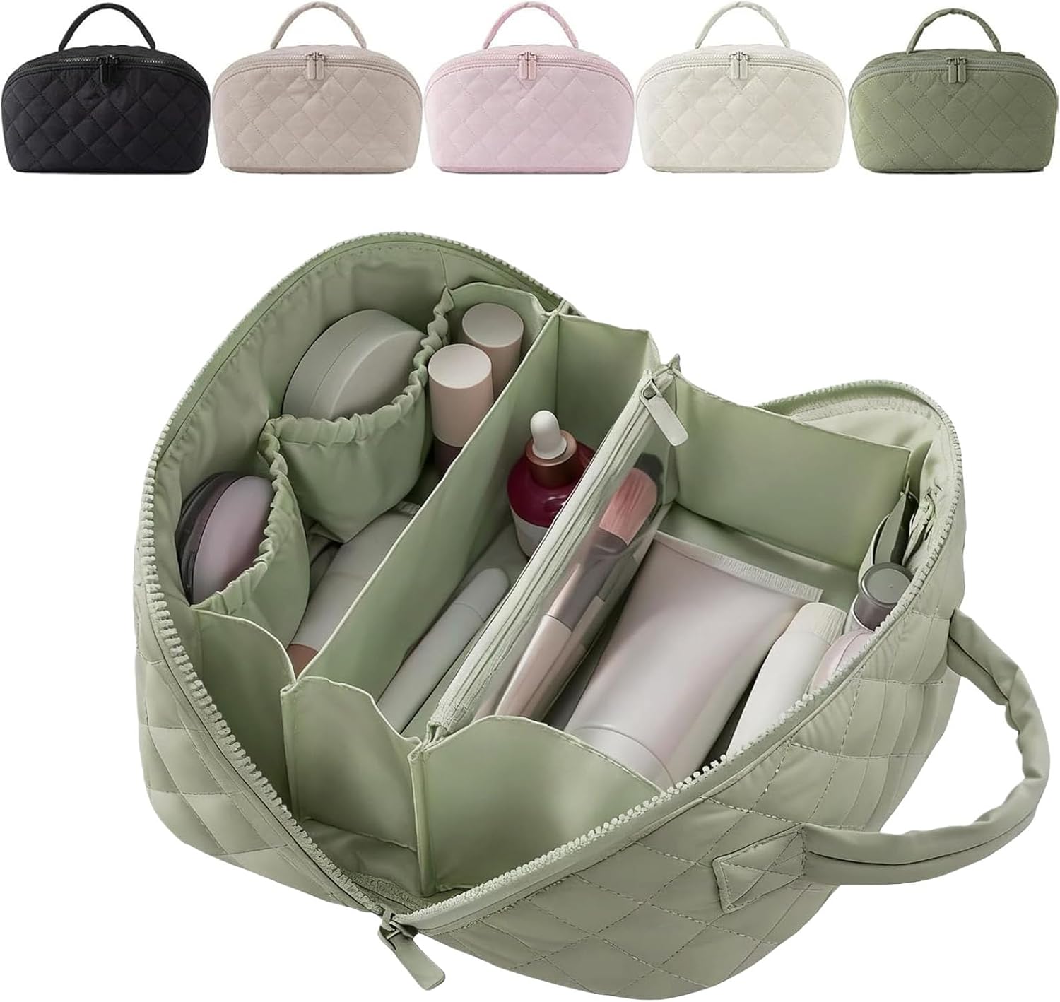 Illuminate Makeup Bag, Travel Makeup Bag, Petition Makeup Bags for Women (Green)