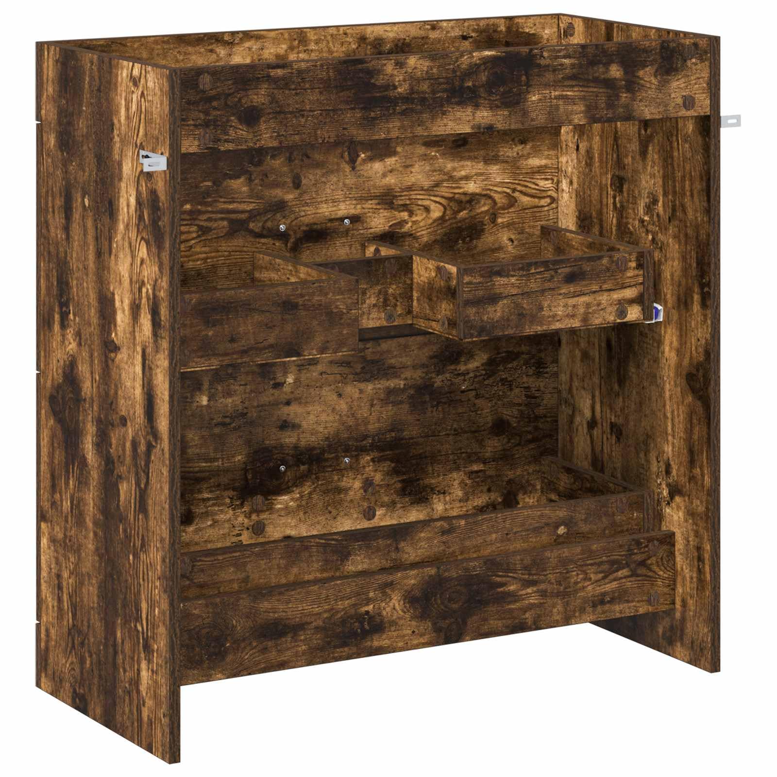 Mueble bajo fregadero de madera, ingeniería Chene Fume | Almacenamiento de cajones, uso interior, fácil montaje, diseño minimalista