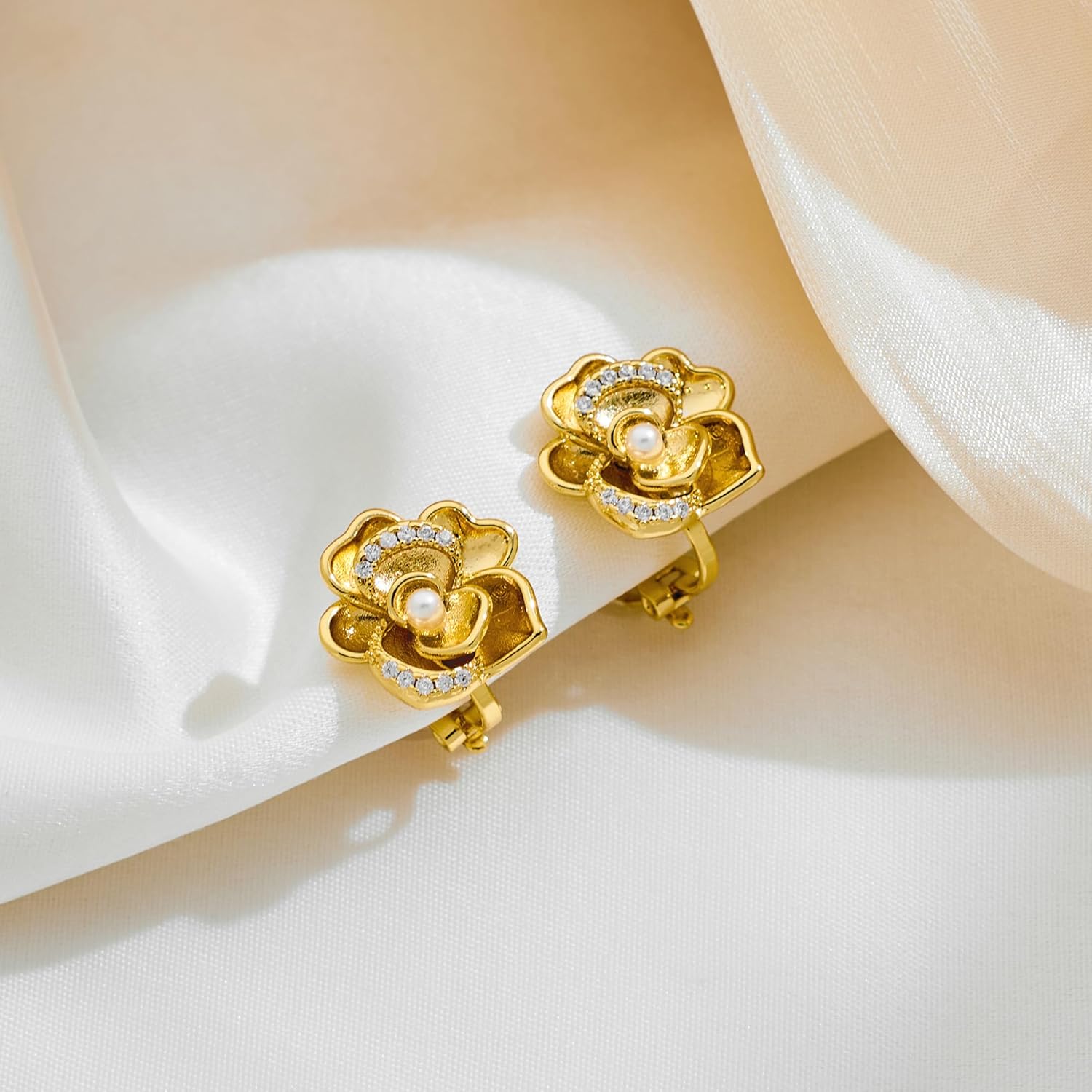 Clip On Earrings for Women Non Pierced Cubic Zirconia Clip On Stud Earrings Round Heart Square Crystal Earring Fashion Rhinestone Jewelry - Image 5