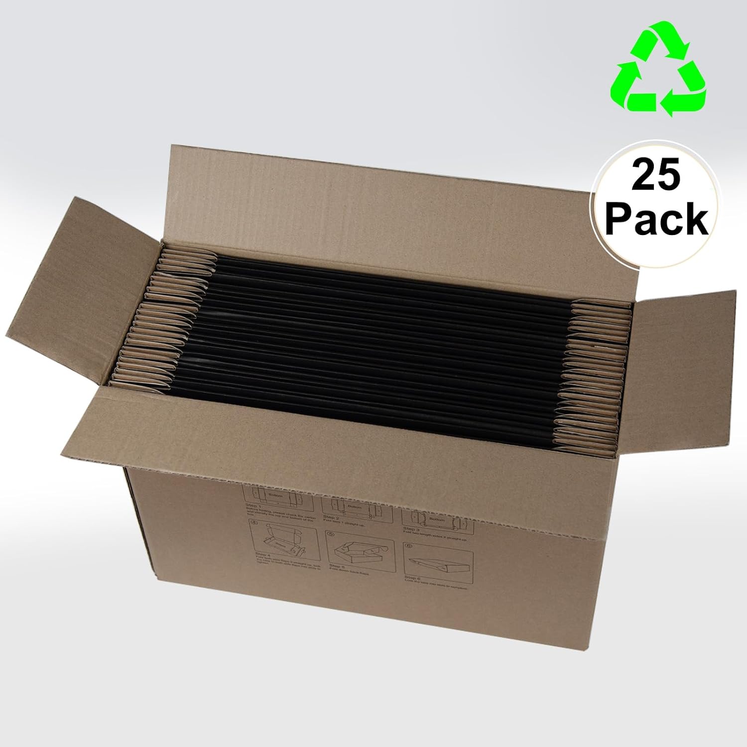 13x10x2 Inches Shipping Boxes Pack of 25, Packaging Corrugated Cardboard Mailer Boxes for Small Bussiness, Black