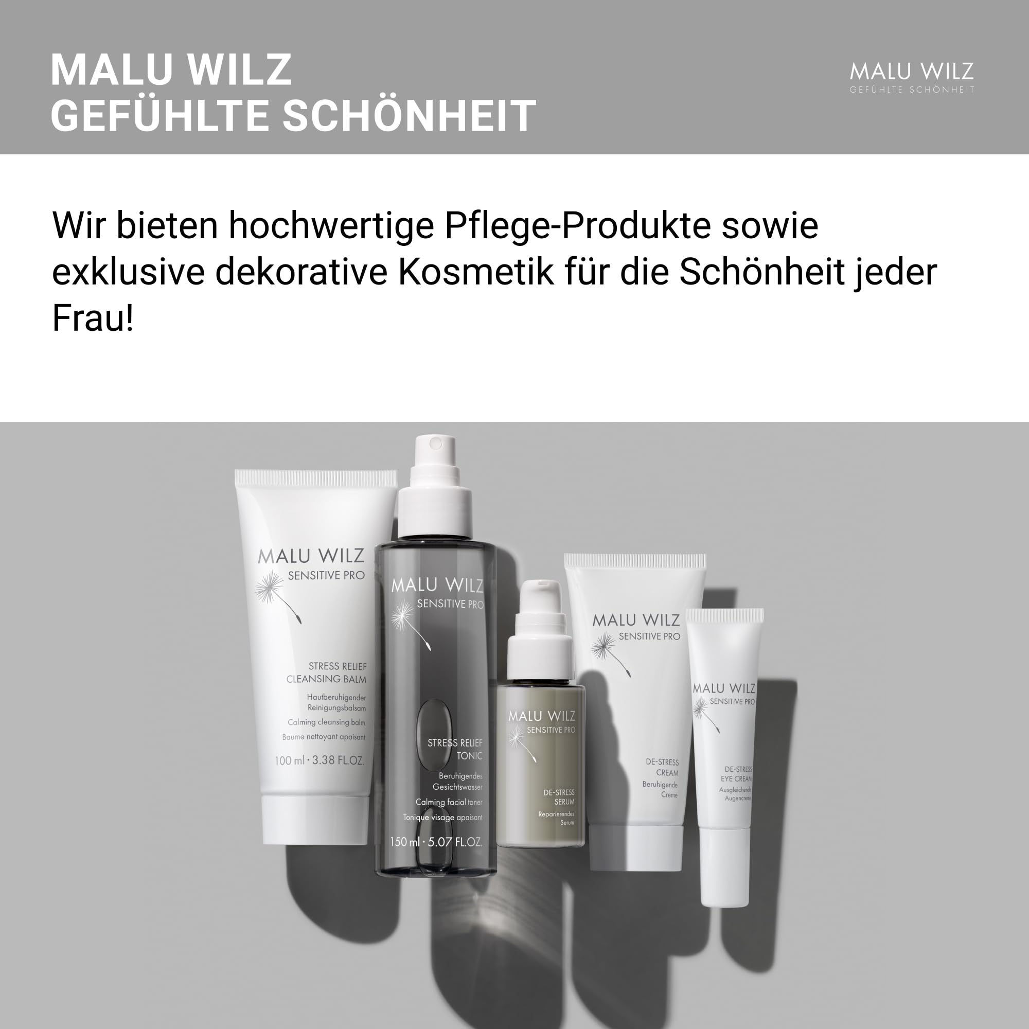 Malu Wilz DE-Stress Serum 30 ml I Skincare Gesichtspflege-Serum für sanfte Gesichtsreinigung I Schützender Gesichtsreiniger mit Hyaluronsäure I Vegan
