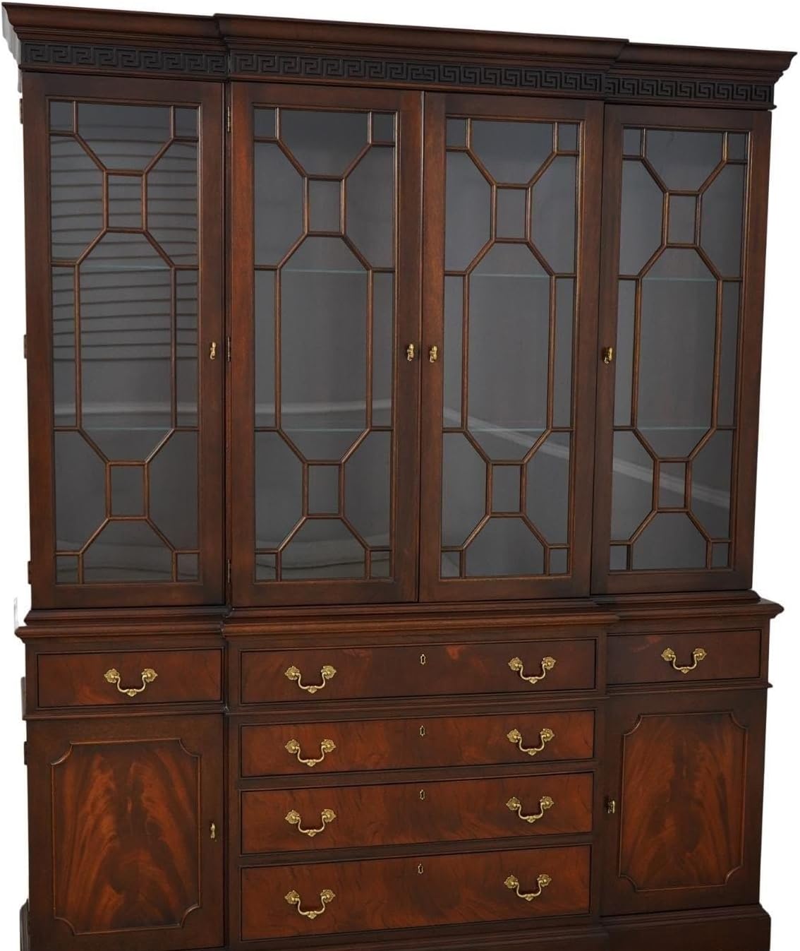 Breakfront Bookcase for Home Office, Easy Assembly(Black)