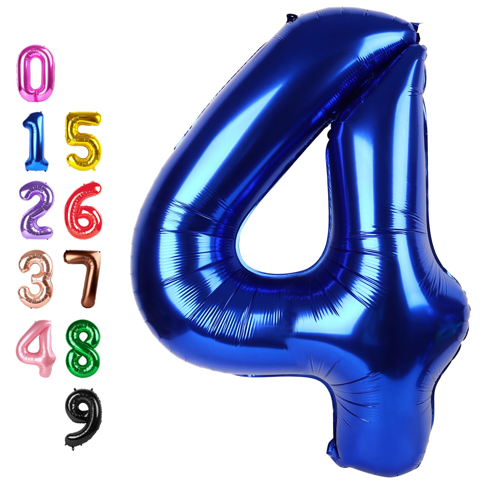 Number Balloons 4 Balloon 40 inch Blue for 4th Birthday Party Decoration