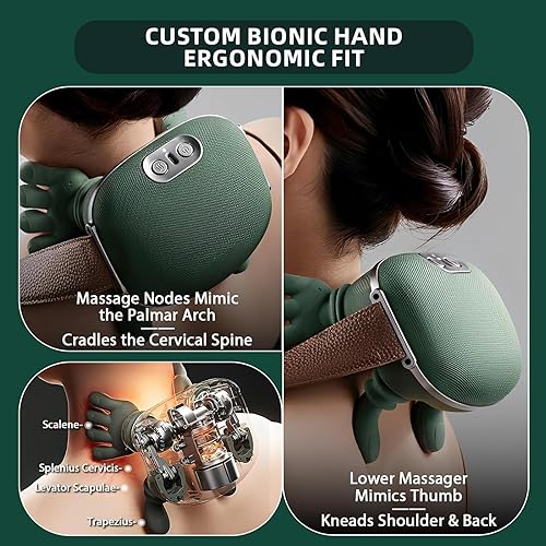 Miniatura 2 de Bionic - Masajeador calentado, masaje eléctrico de tejido profundo 4D, diseño de mano humana simulada, mano real, alivio del dolor, relaja la