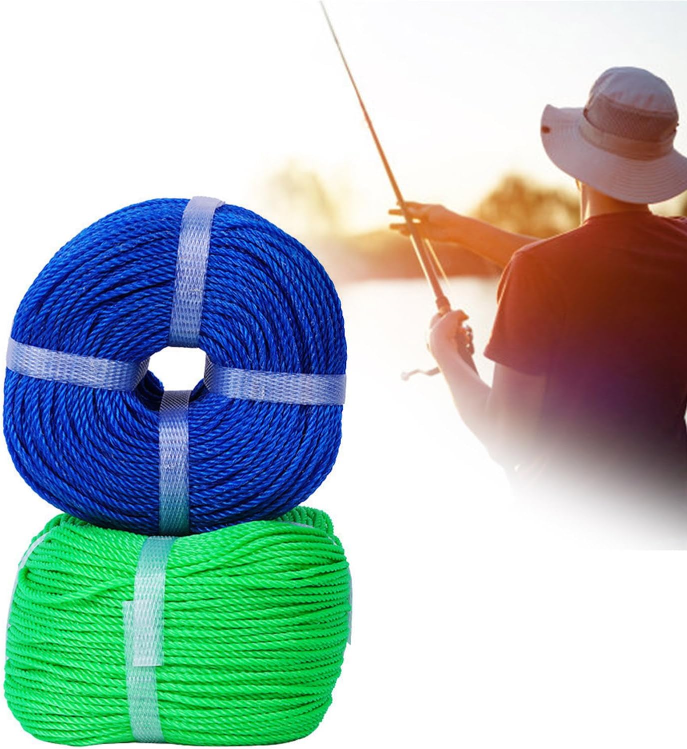 20 Strands 200m Polyethylene Cord Truck Cargo Binding Clothes Drying Cord for Fishing Outdoor and Camping Use